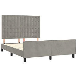 Acheter Maison Chic Lit adulte - Cadre Structure de lit avec tête de lit Contemporain Gris clair 140x190 cm Velours -MN89135