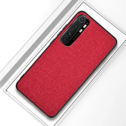 Coque en TPU peau de tissu hybride rouge pour votre Xiaomi Mi Note 10 Lite