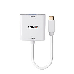 Lindy 43355 câble vidéo et adaptateur USB Type-C VGA (D-Sub) Blanc