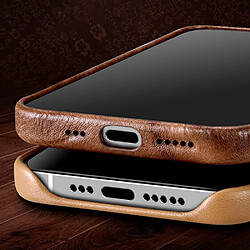 Coque en TPU + cuir véritable magnétique, antichoc pour votre iPhone 14 Plus - marron