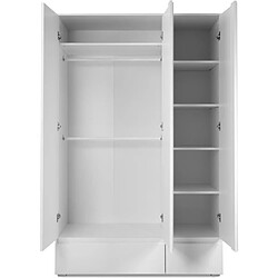 Acheter Cstore Armoire IMAGE 60B - Décor blanc mat - 3 portes + 2 tiroirs - L121,6 x H191 x P55 cm