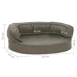 vidaXL Matelas de lit ergonomique pour chien 60x42 cm Aspect de lin pas cher