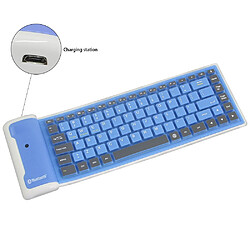 Acheter Universal Mini clavier d'ordinateur sans fil Bluetooth Porte-clés rechargeable pliable ergonomique Clavier étanche en silicone portable iPad PC | Clavier (bleu)