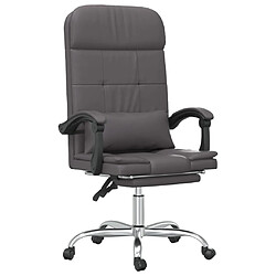 vidaXL Fauteuil de massage inclinable de bureau Gris Similicuir