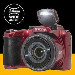 KODAK Pixpro Astro Zoom AZ255 + Carte Mémoire SD 32 Go - Appareil Photo Bridge Numérique 16 Mp, Zoom 25X, Video HD 1080p, Grand angle 24 mm, Ecran LCD 3, Pile AA - Rouge - Rouge pas cher