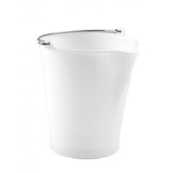 SEAU 12 Litres BLANC avec BEC VERSEUR et ANSE INOX - GILAC