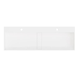 Vente-Unique Plan vasque suspendu en solid surface - Blanc - L120 x l40 x H15 cm - YAMDROK pas cher