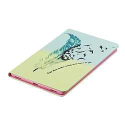 Acheter Etui en PU motif imprimé avec support motif de plumes pour votre Samsung Galaxy Tab A 10.1 (2019) T510