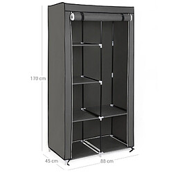 Acheter Helloshop26 Armoire de rangement penderie en tissu non-tissé 7 assemblages modulables 88 x 45 x 170 cm gris 12_0003656