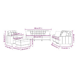 vidaXL Ensemble de canapés 4 pcs avec coussins noir similicuir pas cher