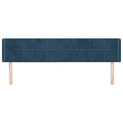 Avis Maison Chic Tête de lit moderne avec oreilles pour chambre - Décoration de lit Bleu foncé 163x16x78/88 cm Velours -MN62593