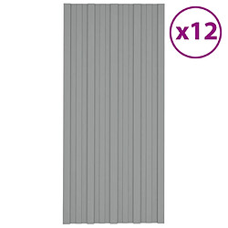 vidaXL Panneaux de toiture 12 pcs Acier galvanisé Gris 100x45 cm