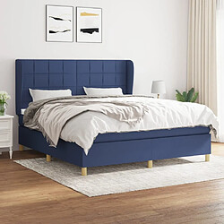 Maison Chic Lit Adulte - Lit simple Lit à sommier tapissier avec matelas moelleux - Meuble de Chambre - Bleu 160x200 cm Tissu -MN26997