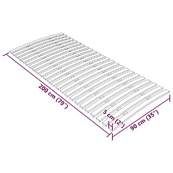 vidaXL Sommier à lattes avec 24 lattes 90x200 cm pas cher