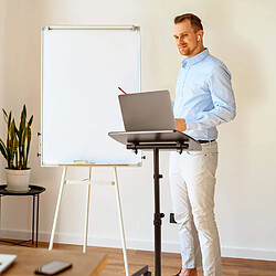 Acheter Duronic Table de travail mobile assis-debout WPS27 | Podium à roulettes | Grande surface pour PC ou vidéo projecteur | Hauteur ajustable 67,5 – 100 cm | Capacité 10 kg | Idéal pour les présentations