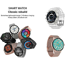 Chrono Chronus Montre connectée pour Homme Femmes Rond Smartwatch Sport Montre Connectée Etanche Trackers d'Activité (or)