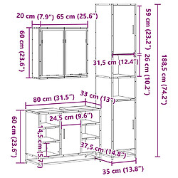 vidaXL Ensemble de meubles de salle de bain 3 pcs Chêne fumé pas cher