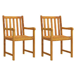 Maison Chic Lot de 2 Chaises de jardin,Fauteuil d'extérieur Bois d'acacia solide -MN88964