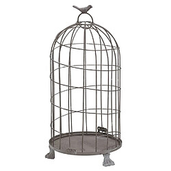 Aubry Gaspard Cages en métal gris blanchi (Lot de 2).