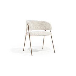 Acheter ICONIK INTERIOR Chaise de salle à manger - Revêtue de tissu bouclé - Charke Blanc