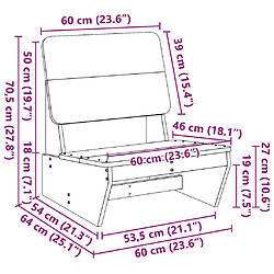 vidaXL Chaises de jardin lot de 2 60x64x70,5 cm bois de pin imprégné pas cher