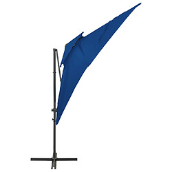 Avis Helloshop26 Parasol déporté à double toit 250 x 250 cm bleu 02_0008566