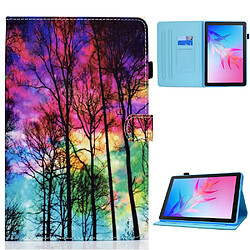 Etui en PU motif de couture avec support pour Huawei Enjoy Tablet 2/MatePad T 10 9.7 pouces/T 10S 10.1 pouces/Pad X6 9.7 pouces - Forêt