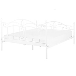 Beliani Lit double en métal blanc 140 x 200 cm ANTLIA pas cher