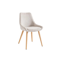 Avis Vente-Unique Lot de 6 chaises en tissu et hêtre - Beige - MASURIE