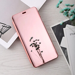 Wewoo Coque Étui à rabat en cuir pour miroir Galaxy A8 Star avec support or rose