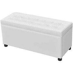 Avis Helloshop26 Banquette pouf tabouret meuble pouf de rangement cuir synthétique blanc 3002220