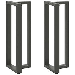 vidaXL Pieds de table de bar forme de T 2 pcs anthracite acier