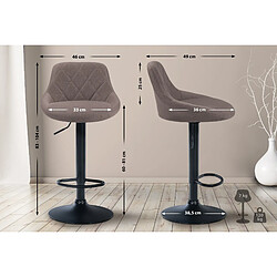 Non Tabouret de bar Lazio tissu noir