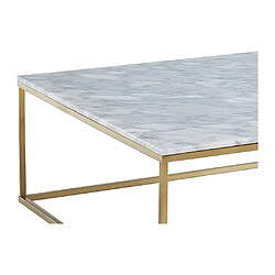 Acheter Table basse design ARETHA de Pascal MORABITO - Marbre et Métal - Blanc et Doré