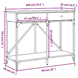 vidaXL Table console chêne sonoma 100x39x78,5 cm bois d'ingénierie pas cher