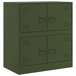 vidaXL Buffet vert olive 67x39x73 cm acier