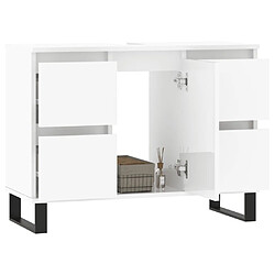 Avis Maison Chic Armoire de salle de bain,Meuble de rangement,Meuble haut blanc brillant 80x33x60 cm -GKD890211