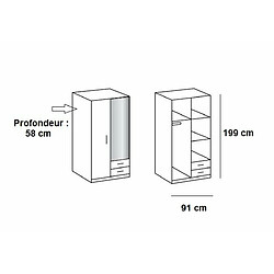 Acheter Inside 75 Composition d'angle rangement dressing DORVAL chêne 216 x 260 cm