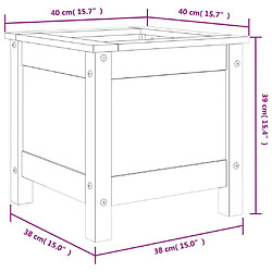 vidaXL Jardinière gris 40x40x39 cm bois massif de pin pas cher