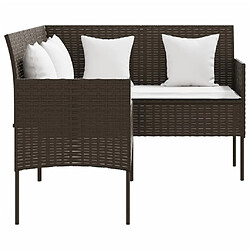 Maison Chic Ensemble de canapés en L 5pcs, Canapé droit pour salon, Sofa Relax avec coussins Résine tressée Brun -GKD662052 pas cher