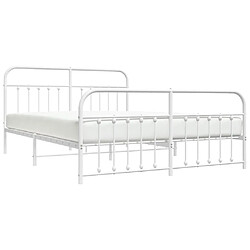 Avis Maison Chic Lit adulte - Lit simple Cadre de lit métal avec tête de lit/pied de lit,Structure du lit Contemporain pour chambre blanc 180x200cm -MN42111