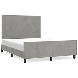 Maison Chic Lit adulte - Cadre Structure de lit avec tête de lit Contemporain Gris clair 140x200 cm -MN51064