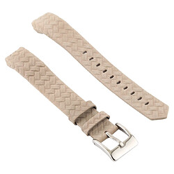 Wewoo Bracelet pour montre connectée Smartwatch en cuir brillant Fitbit Alta Kaki