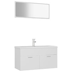 Maison Chic Ensemble de meubles de salle de bain,Armoire rangement Bain Blanc Aggloméré -MN91147