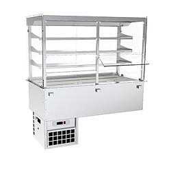 Vitrine Inox Réfrigérée Centrale Droite avec Portes Battantes, Cuve Réfrigérée Ventilée - Capacité GN de 3 ou 4 - Distform