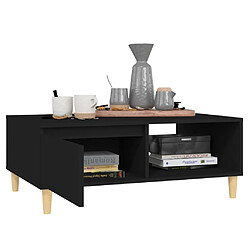 Avis vidaXL Table basse noir 90x60x35 cm bois d'ingénierie