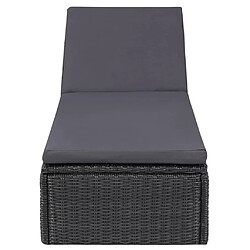 Maison Chic Chaise longue Jardin| Bain de soleil Relax | Transat Résine tressée Noir et gris foncé -GKD24411