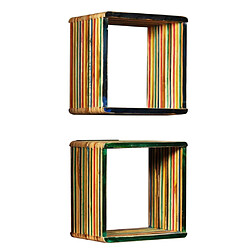 Avis Maison Chic Jeu d'Étagère murale flottante,Etagère de rangement 3 pcs Teck massif recyclé Multicolore -MN94991