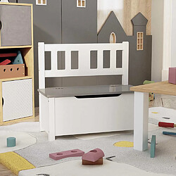 vidaXL Banc de rangement enfants Blanc et gris