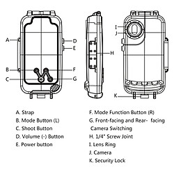 Wewoo Coque 40m / 130ft Boîtier de plongée étanche Vidéo Prenant une protection sous-marine pour HuP20 (Blanc) pas cher